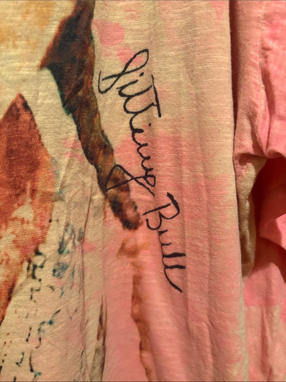 Magnolia Pearl Pink Graphic Long Sleeve Tee with Native Portrait - Picture 2 of 5